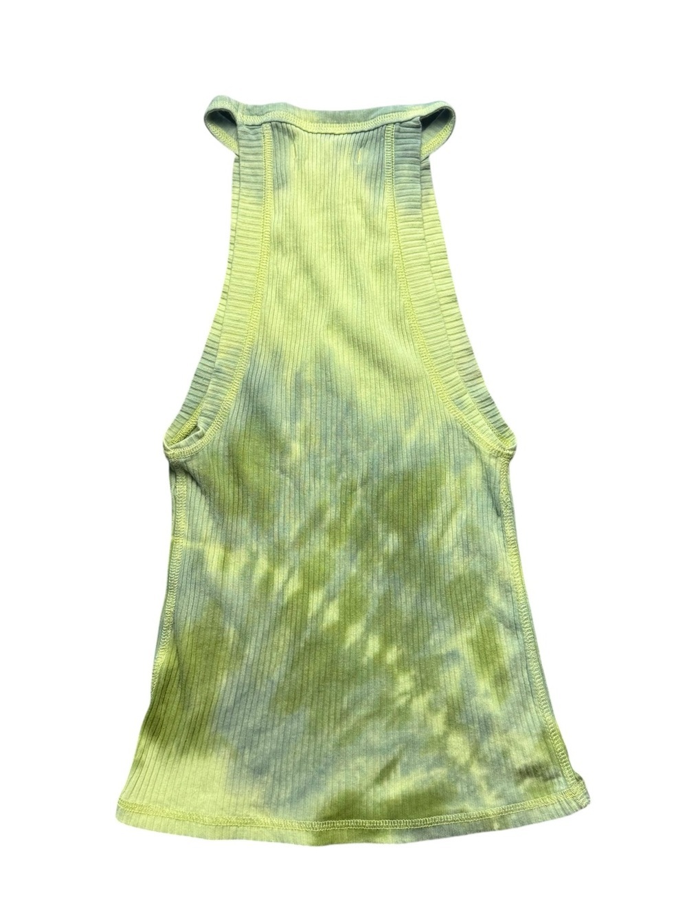 We The Free Easy Breezy Ribbed Halter Tank Top Tie Dye Green/Yellow Size S - Picture 4 of 7